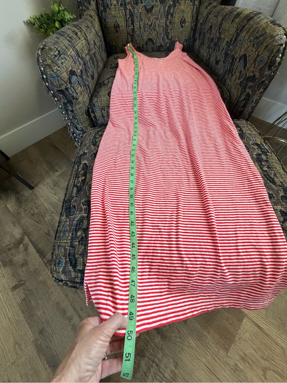 J.Crew Red White Stripe Cotton Tank Midi Maxi Dress Cover Up Small - Picture 4 of 7